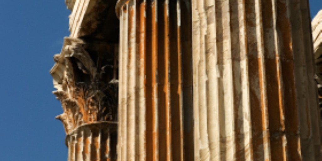 Athenian columns representing the 3 pillar of sustainability.