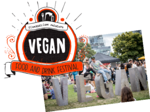 Logo and image of the 2017 Vegan Food and Drink Festival in Toronto and New York