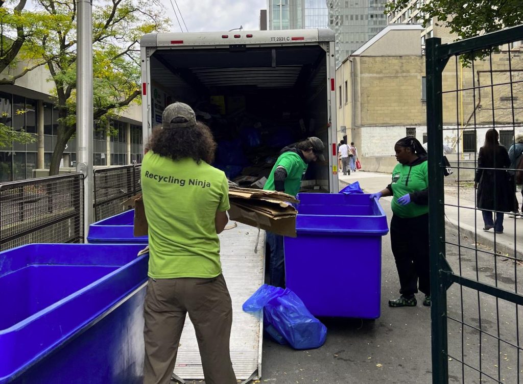 Green Event Ninjas crew loading out after the Toronto Waterfront Marathon 2025